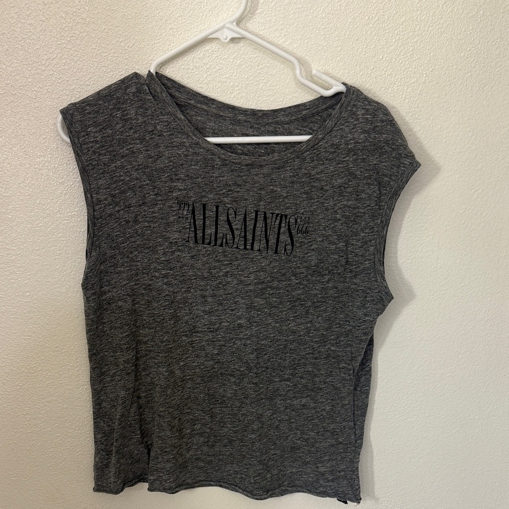 All Saints Charcoal Muscle Tee